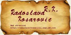 Radoslava Košarović vizit kartica
